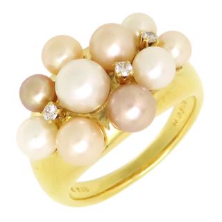 ミキモト(MIKIMOTO)のミキモト ペルリータ アコヤパール ダイヤモンド リング #9.5 K18 (K18YG) レディース MIKIMOTO 【中古】 【ジュエリー】(リング(指輪))