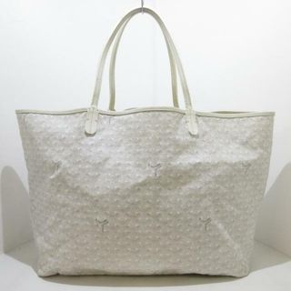 GOYARD(ゴヤール) トートバッグ サンルイGM 白×グレー コーティングキャンバス×レザー