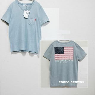 ロデオクラウンズ(RODEO CROWNS)の【RODEO CROWNS】スターストライプス RCロゴ Tシャツ タグ付未使用(Tシャツ(半袖/袖なし))