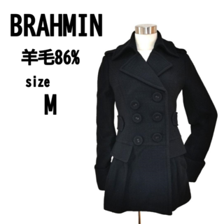 【M(38)】BRAHMIN ブラーミン レディース コート 羊毛86%(ピーコート)
