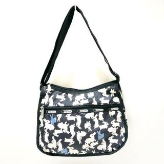 レスポートサック(LeSportsac)のLESPORTSAC(レスポートサック) ショルダーバッグ - 黒×白×ブルーグレー うさぎ レスポナイロン(ショルダーバッグ)