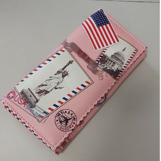 未使用 保管品 レディース長財布 USA FRANCE  PISA ピンク(財布)