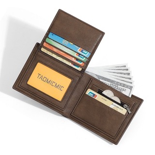 【新入荷】財布　カードケース　便利　ブラウン　通勤　通学　上品　収納(折り財布)