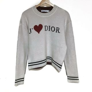 クリスチャンディオール(Christian Dior)のDIOR/ChristianDior(ディオール/クリスチャンディオール) 長袖セーター サイズ6 ( USA ) レディース美品  - アイボリー×黒×レッド ハート(ニット/セーター)