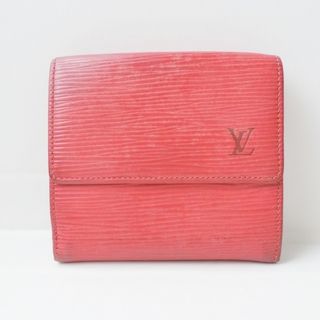 ルイヴィトン(LOUIS VUITTON)のLOUIS VUITTON(ルイヴィトン) Wホック財布 エピ ポルトモネビエカルトクレディ M63487 カスティリアンレッド ■外側　⇒　レザー（LVロゴの刻印入り） ■内側　⇒　クロスグレインレザー(財布)