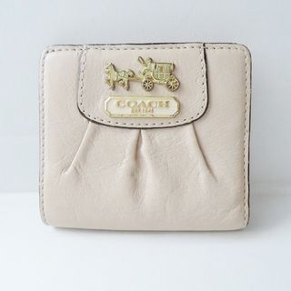 コーチ(COACH)のCOACH(コーチ) 2つ折り財布 - ピンクベージュ レザー(財布)