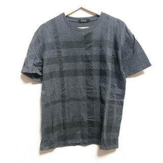 BURBERRY BLACK LABEL - Burberry Black Label(バーバリーブラックレーベル) 半袖Tシャツ サイズ3 L メンズ - グレー×ダークグレー クルーネック/チェック柄