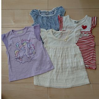 キッズ服 120 ノースリーブ 4枚(Tシャツ/カットソー)