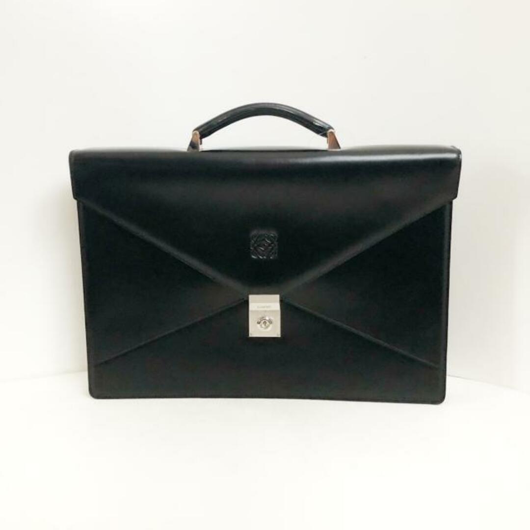 LOEWE - LOEWE(ロエベ) ビジネスバッグ - 黒 本体ロックあり レザーの LOEWE - LOEWE(ロエベ) ビジネスバッグ - 黒 本体ロックあり レザーの
