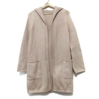 フォクシー(FOXEY)のFOXEY(フォクシー) カーディガン レディース美品  - ベージュ 長袖/ロング丈(カーディガン)