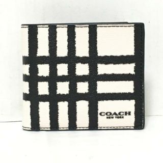 コーチ(COACH)のCOACH(コーチ) 札入れ美品  - F25196 白×黒 PVC(塩化ビニール)(財布)