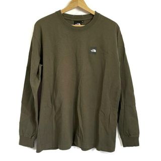 ザノースフェイス(THE NORTH FACE)のTHE NORTH FACE(ノースフェイス) 長袖Tシャツ サイズM メンズ美品  - ダークグリーン クルーネック(Tシャツ/カットソー(七分/長袖))