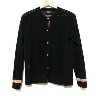 ソニアリキエル(SONIA RYKIEL)のSONIARYKIEL(ソニアリキエル) カーディガン サイズ38 M レディース美品  - 黒×ライトブラウン 長袖(カーディガン)