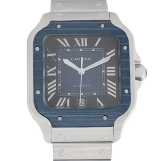 カルティエ(Cartier)の【2022年保証書付】カルティエ サントスドゥカルティエLM WSSA0048 SS 自動巻き 腕時計 2022年11月購入 シルバー メンズ 408020950054【中古】【アラモード】(腕時計(アナログ))