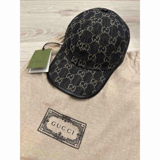 グッチ(Gucci)のGUCCI ベースボール キャップ 黒 デニム(キャップ)