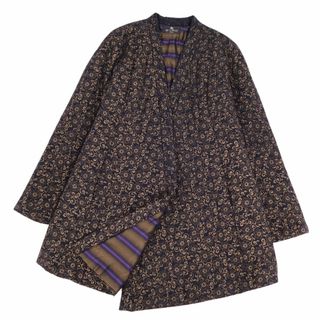 ETRO - エトロ ETRO コート ノーカラーコート 総柄 中綿入り シルク アウター レディース M～L相当(表記無し) ブラック