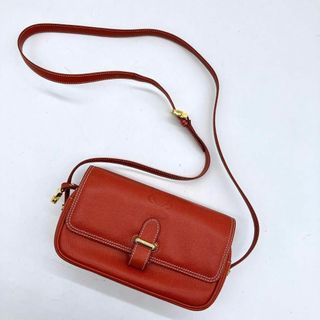 ロエベ(LOEWE)の【LOEWE】ショルダーバッグ　アナグラム　ゴールド金具　レザー　レッド系(ショルダーバッグ)