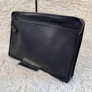 コーチ(COACH)の【美品】オールド コーチ　大型クラッチ バッグ　パソコン収納可　USA製　黒(セカンドバッグ/クラッチバッグ)