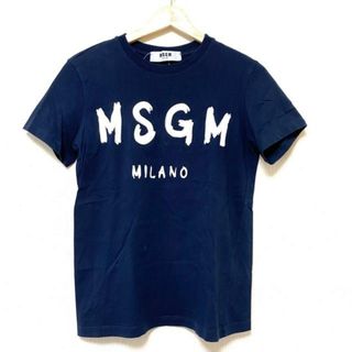 エムエスジイエム(MSGM)のMSGM(エムエスジィエム) 半袖Tシャツ サイズS レディース - ダークネイビー×白 クルーネック(Tシャツ(半袖/袖なし))