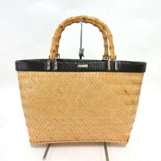 Kate spade(ケイトスペード) トートバッグ - PXRU1121 ベージュ×ダークブラウン かごバッグ/型押し加工 ラタン×レザー