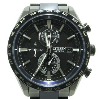 シチズン(CITIZEN)のCITIZEN(シチズン) 腕時計 ATTESA(アテッサ) H800-A1CN201 メンズ 35周年記念限定モデル 黒×ダークネイビー(その他)