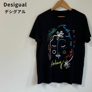 美品★Desigual デシグアル 女の子 イラストT ラメ入り