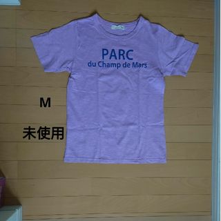 M  半袖Tシャツ　パープル　バックプリント　未使用タグ無し(Tシャツ(半袖/袖なし))