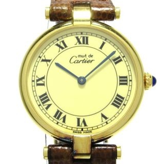 カルティエ(Cartier)のCartier(カルティエ) 腕時計 マストヴァンドーム レディース 925/リザードベルト イエロー(腕時計)