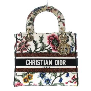 Christian Dior - DIOR/ChristianDior(ディオール/クリスチャンディオール) ハンドバッグ レディース レディディーライトミディアムバッグ /LADY D-LITE M0565OEAU_M933 アイボリー×マルチ  ディオール プチ フルール エンブロイダリー/刺繍 キャンバス