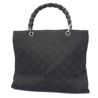 グッチ(Gucci)の【4id5104】グッチ トートバッグ/バンブー/GGナイロン/002 1010/ナイロン/ブラック/シルバー金具 【中古】 レディース(トートバッグ)