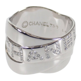 CHANEL - 【中古】【Aランク】CHANEL シャネル K18WG ホワイトゴールド ボルディック リング 指輪 ダイヤモンド #54 約14号 ロゴ ジュエリー【ISEYA】