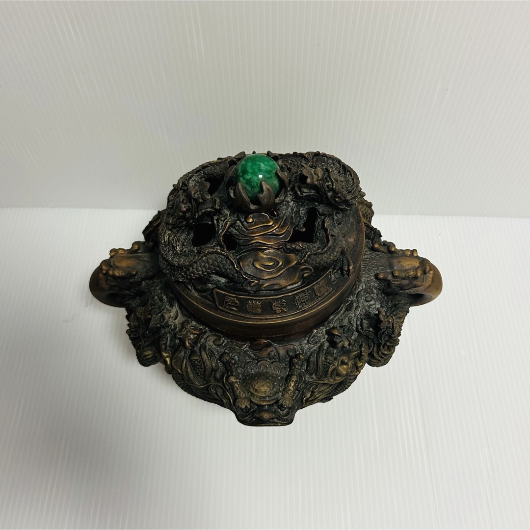 中国骨董品 大明宣徳年製 九轉乾坤爐 龍文香炉 翡翠玉 香炉 龍 中国骨董品 大明宣徳年製 九轉乾坤爐 龍文香炉 翡翠玉 香炉 龍