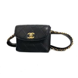 シャネル(CHANEL)の【4ie5258】シャネル ウエストバッグ/マトラッセ/ラムスキン/ブラック/ゴールド金具 【中古】 レディース(ボディバッグ/ウエストポーチ)