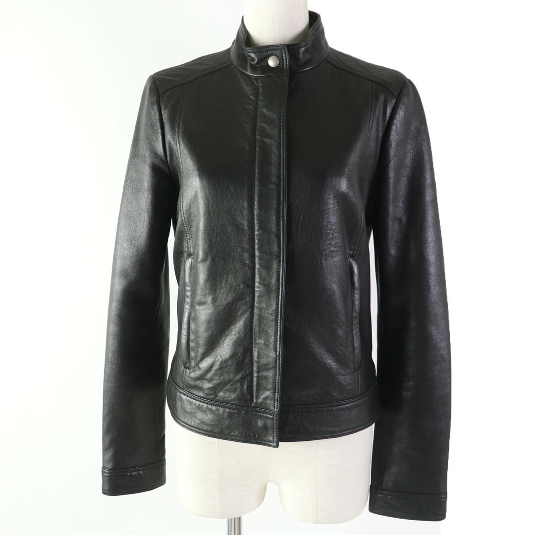 GUCCI - 美品☆GUCCI グッチ 290487 ラムレザー ロゴボタン付 シングル ライダースジャケット ブラック 40 イタリア製 正規品 レディース