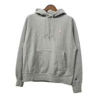 チャンピオン(Champion)のChampion チャンピオン REVERSE WEAVE リバースウィーブ スウェット パーカー ワンポイント グレー (メンズ M) 中古 古着 Q7982(パーカー)