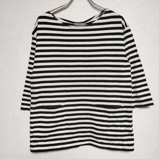 marimekko - marimekko ボーダー柄 ポケット付き Ｔシャツ カットソー ブラック ホワイト レディース マリメッコ【中古】4-0515S∞