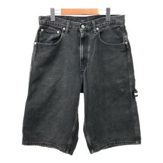 TOMMY JEANS トミージーンズ デニム ペインター ショートパンツ ブラック (メンズ 31) 中古 古着 Q7986(ショートパンツ)