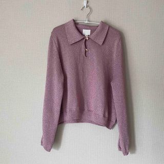 エイチアンドエム(H&M)のピンクグリッター　トップス(シャツ/ブラウス(長袖/七分))