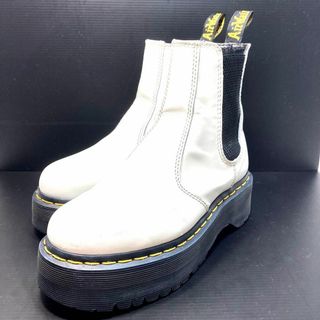 Dr.Martens - 【美品】ドクターマーチン　ブーツ　QUAD 厚底　サイドゴア　白　23.5cm