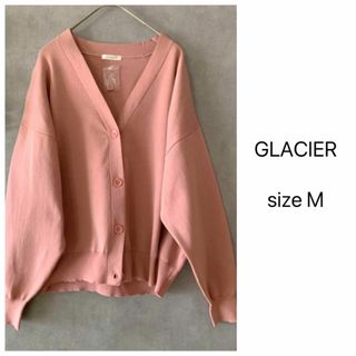 GLACIER - 新品★GLACIER ピンクカーディガン 軽い ポリエステル ダンボールニット