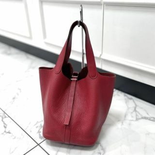 エルメス(Hermes)のエルメス ピコタンMM トリヨンクレマンス レッド(ハンドバッグ)