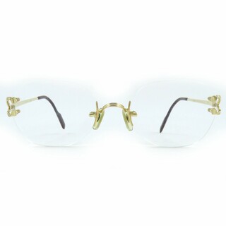 Cartier - 美品△Cartier カルティエ ツーポイント メガネ 眼鏡 アイウェア ボルドー ゴールド金具 □20 135 度入り フランス製 メンズ