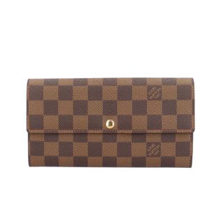 ルイヴィトン(LOUIS VUITTON)のルイヴィトン ポルトフォイユ・サラ ダミエ 長財布 PVC N61734 レディース LOUIS VUITTON  中古(財布)