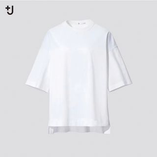 ユニクロ(UNIQLO)のUNIQLO ユニクロ +J スーピマコットンオーバーサイズＴ（5分袖）XL(Tシャツ/カットソー(半袖/袖なし))