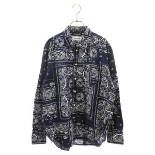 ピースマイナスワン(PEACEMINUSONE)のpeaceminusone ピースマイナスワン x MIYAGIHIDETETAKA BANDANA SHIRT ミヤギヒデタカ ペイズリー柄 長袖シャツ ネイビー(シャツ)