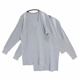 SI1487◇ 新品 メンズ シャツ 2枚組 長袖  LLサイズ ライトグレー(Tシャツ/カットソー(七分/長袖))