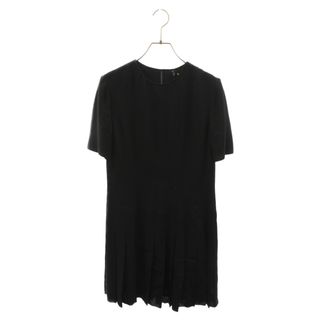 サンローラン(Saint Laurent)のSAINT LAURENT PARIS サンローランパリ 19SS Pleats One-piece ストライプ レーヨン/シルク プリーツワンピース 613537 Y103W ブラック(ひざ丈ワンピース)