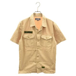 X-LARGE エクストララージ RIPSTOP MILITARY SHIRT リップストップ ミリタリー半袖シャツ ベージュ 0122402