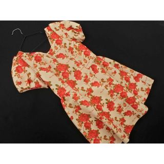 ハニーバンチ(Honey Bunch)のハニーバンチ 花柄 パフスリーブ ワンピース sizeS/ベージュ ■◆ レディース(ミニワンピース)