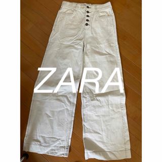 ザラ(ZARA)のZARAザラ　ハイウエストステッチデザインワイドパンツ(バギーパンツ)